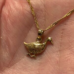 10k YG Gold Duck Pendant Necklace NFS